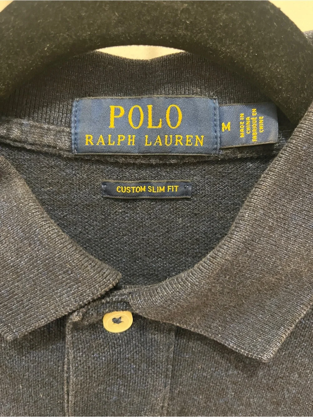 Ralph Lauren Navy Short-Sleeve Polo with Light Blue Logo